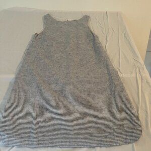 BeachLunchLounge Blue & White Striped Sleeveless Linen Blend Shift Dress - Size